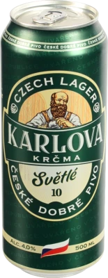 Пиво світле фільтроване пастеризоване «Světlé» ТМ «Karlova Krčma», 4,0%, 0,5 л, б.м.