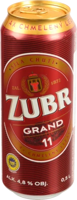 Пиво Zubr 0.5л grand світле 4.8% ж.б