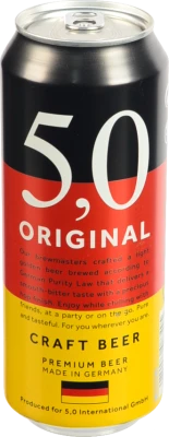 Пиво 5.0 0.5л 5 original craft світле з.б