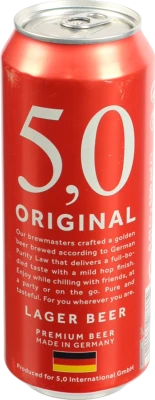 Пиво 5.0 0.5л 5 original lager світле з.б