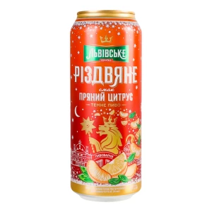 Пиво Львівське Різдвяне Пряний цитрус 0.48л 4% темне пастеризоване
