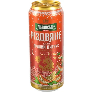 Пиво Львівське Різдвяне Пряний цитрус 0.48л 4% темне пастеризоване