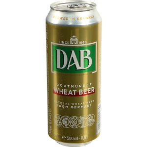 Пиво світле пшеничне слабоалкогольне нефільтроване пастеризоване DAB Wheat Beer у б.м. 0,5 л, 4,8%