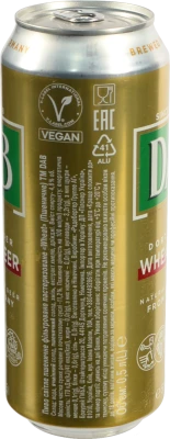 Пиво світле пшеничне слабоалкогольне нефільтроване пастеризоване DAB Wheat Beer у б.м. 0,5 л, 4,8%