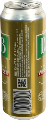 Пиво світле пшеничне слабоалкогольне нефільтроване пастеризоване DAB Wheat Beer у б.м. 0,5 л, 4,8%