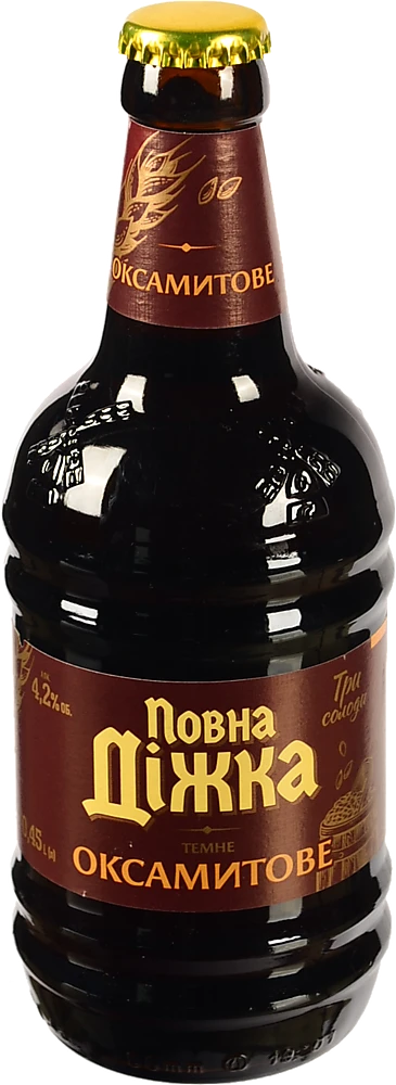 Пиво 0.45л 4.2% темне пастеризоване Оксамитове Повна Діжка пл