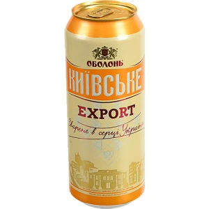 Пиво Оболонь 0.5л 4.7% світле київське експорт з.б