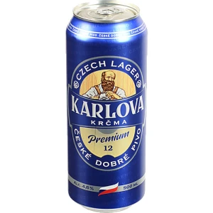 Пиво світле фільтроване пастеризоване «Karlova Krčma Premium 12» Czech Lager, 4,8%, 0,5 л, банка металева