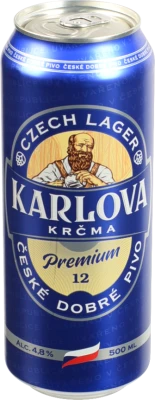 Пиво світле фільтроване пастеризоване «Karlova Krčma Premium 12» Czech Lager, 4,8%, 0,5 л, банка металева