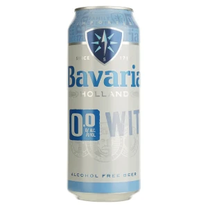 Пиво пшеничне нефільтроване безалкогольне пастеризоване «Bavaria 0.0% WIT», 0,5 л, б.м.
