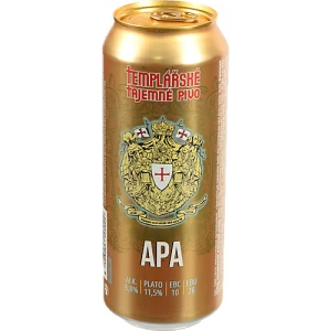 Пиво світле нефільтроване пастеризоване «Templarske Tajemne Pivo APA», 5,0%, 0,5 л, б.м.