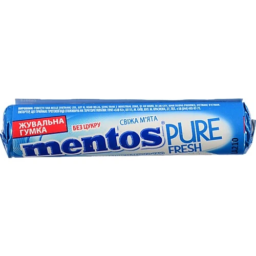 Гумка жувальна Свіжа м'ята Pure fresh Mentos м/у 15.75г