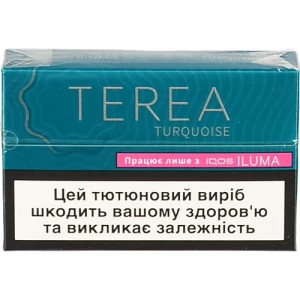 Виріб тютюновмісний для електричного нагрівання з фільтром Terea Turquoise 20шт