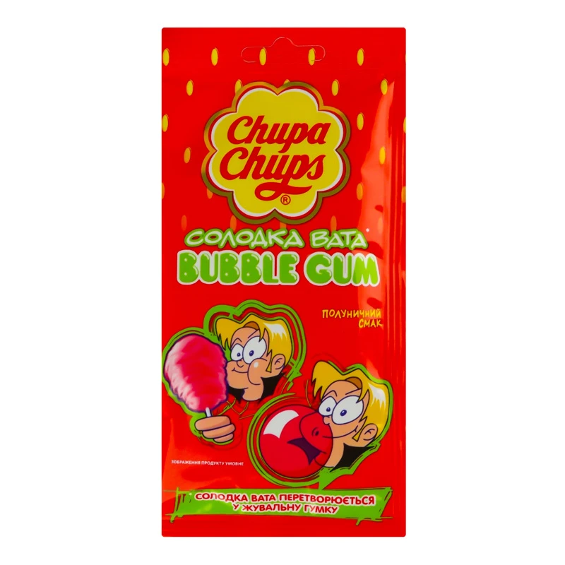 Гумка жувальна Полуничний смак Bubble gum Chupa Chups м/у 11г