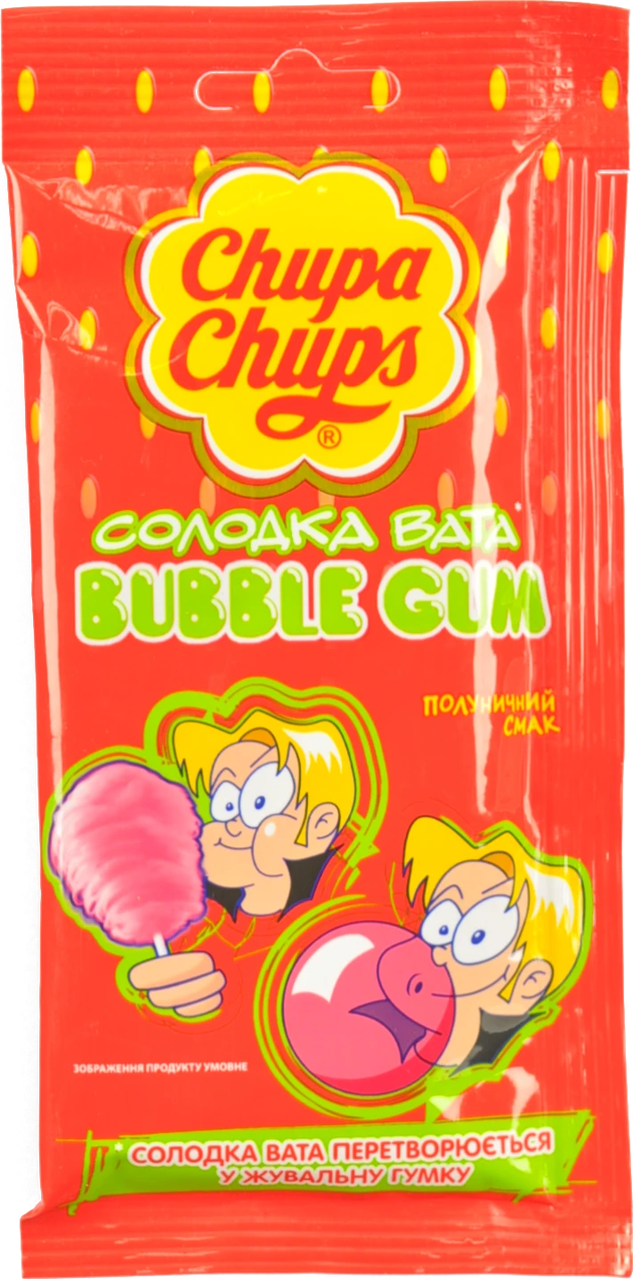 Гумка жувальна Полуничний смак Bubble gum Chupa Chups м/у 11г