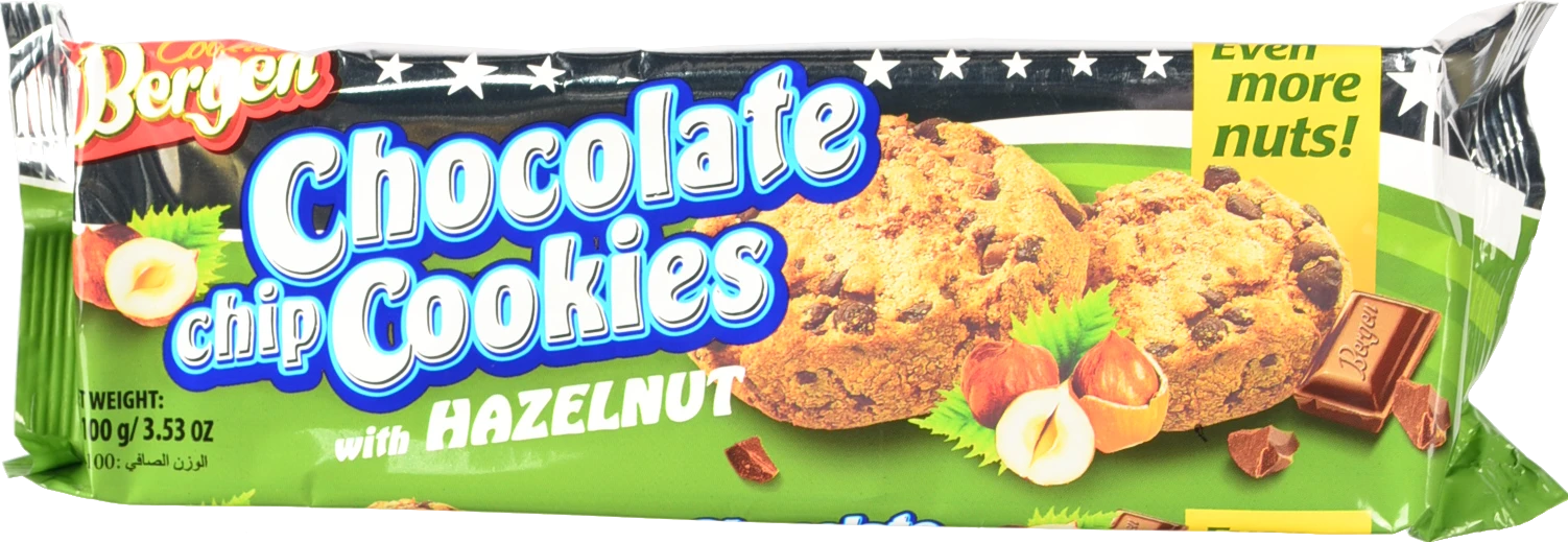 Печиво Bergen Cookies 100г шоколад фундук