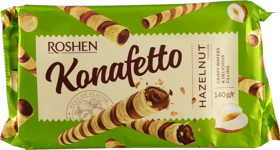 Вафельні трубочки Рошен Hazelnut Konafetto 140г