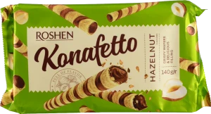 Вафельні трубочки Рошен Hazelnut Konafetto 140г