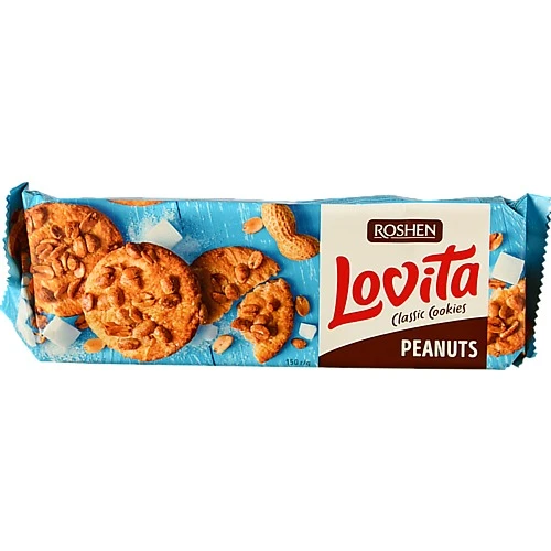 Печиво здобне з арахісом Lovita Classic Cookies Roshen 150г