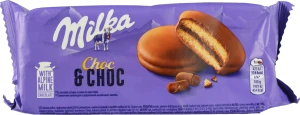 Тістечко-сендвіч бісквітне з начинкою вкрите молочним шоколадом Choc&Choc Milka м/у 150г