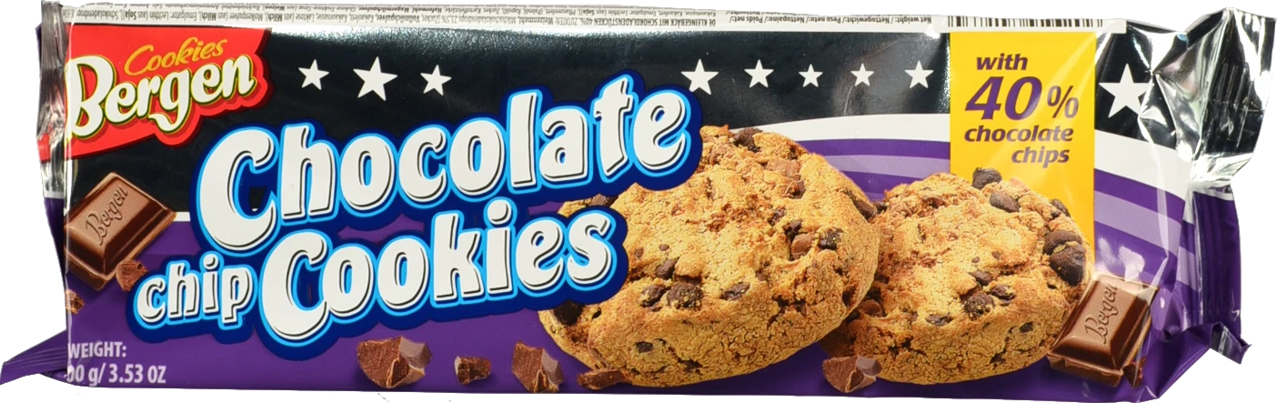 Печиво Bergen Cookies 100г 40% шоколад