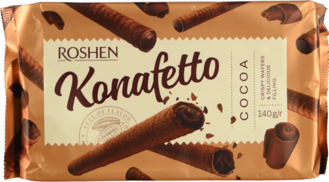 Вафельні трубочки Рошен Cocoa Konafetto 140г
