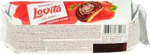Печиво здобне з желейною начинкою зі смаком полуниці Lovita Jelly Cookies Roshen м/у 135г