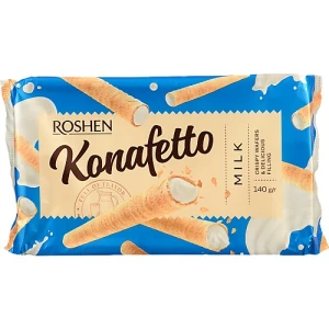 Вафельні трубочки з молочною начинкою Konafetto Roshen 140г