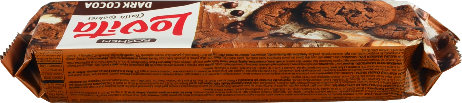 Печиво здобне з какао та кусочками глазурі Lovita Classic Cookies Roshen 150г
