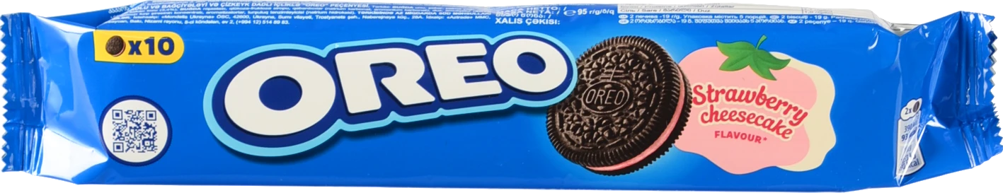 Печиво Oreo з какао та начинкою полуничний чізкейк 95г