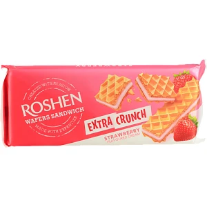 Вафлі Strawberry Extra Crunch Wafers Sandwich Roshen м/у 142г