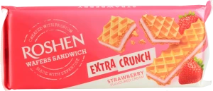 Вафлі Strawberry Extra Crunch Wafers Sandwich Roshen м/у 142г