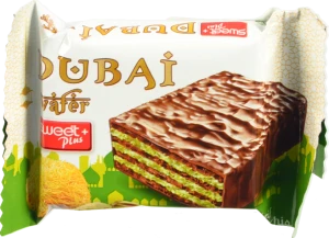 Вафлі Sweet Plus 35г dubai wafer фісташковий крем kadaif глазуровані