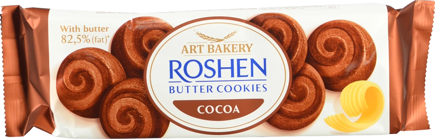 Печиво Рошен 140г здобне butter cookies з маслом та какао