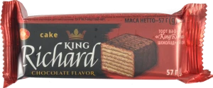 Вафельний батончик King Richard 57г шоколадний