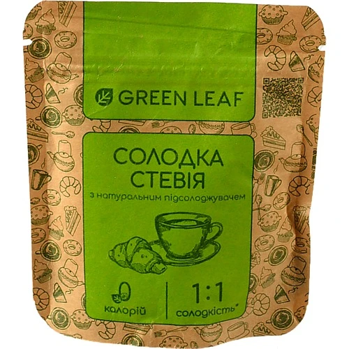 Стевія Green Leaf 1:1 Підсолоджувач 100г