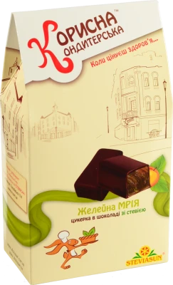 Цукерка глазурована шоколадом Желейна мрія Корисна Кондитерська к/у 150г