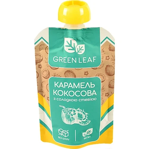 Карамель кокосова з солодкою стевією Green Leaf 90г