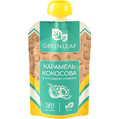 Карамель кокосова з солодкою стевією Green Leaf 90г