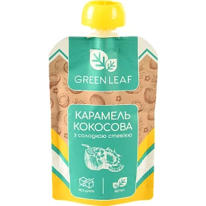 Карамель кокосова з солодкою стевією Green Leaf 90г