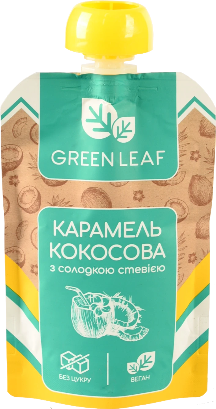 Карамель кокосова з солодкою стевією Green Leaf 90г