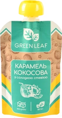Карамель кокосова з солодкою стевією Green Leaf 90г