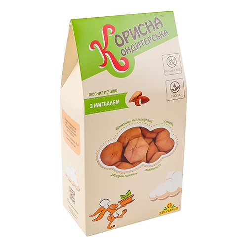 Печиво Корисна Кондитерська 175г мигдаль пісочне