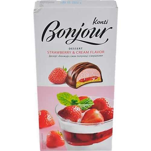Десерт смак полуниці з вершками Bonjour к/у 232г