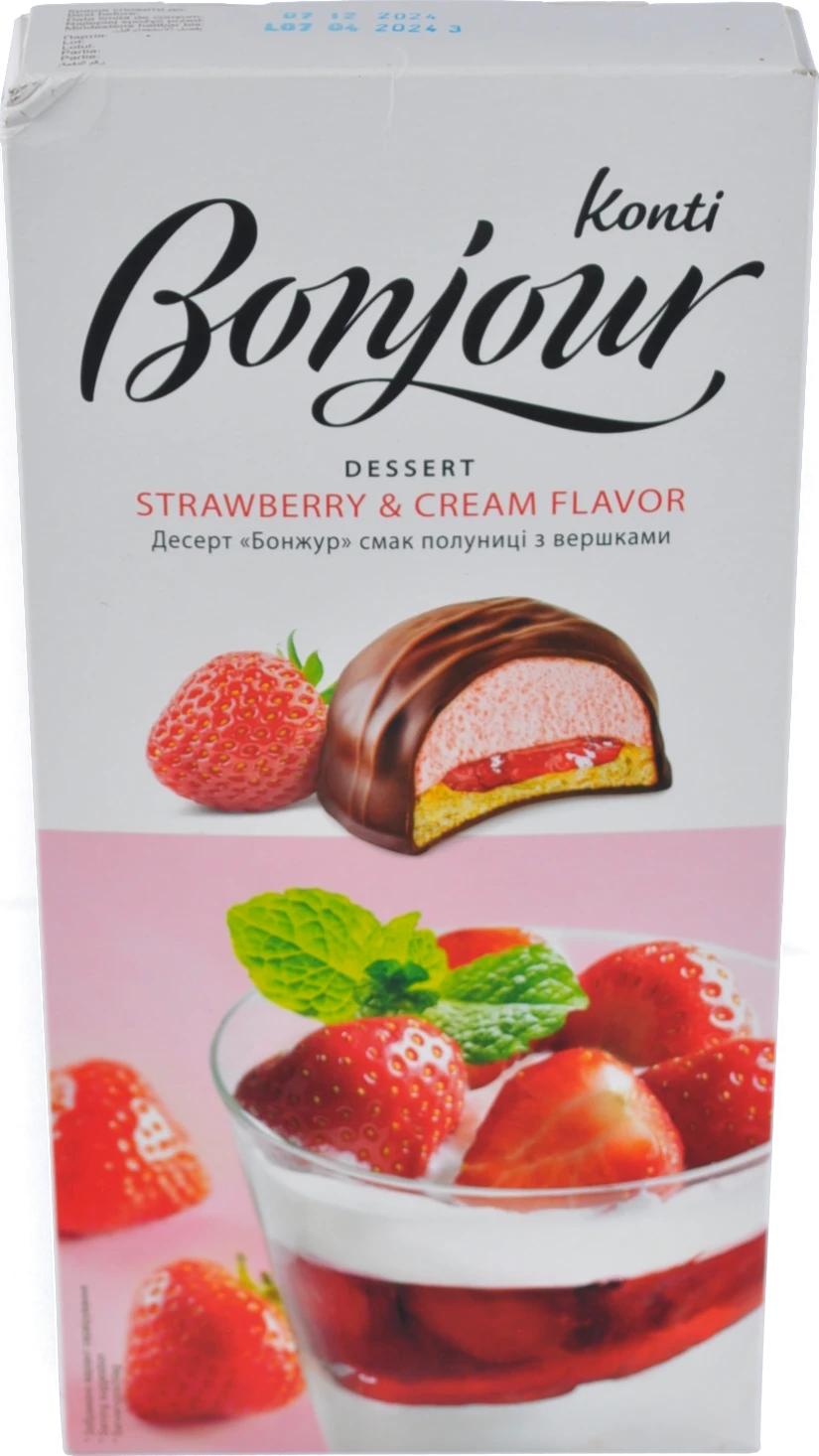 Десерт смак полуниці з вершками Bonjour к/у 232г