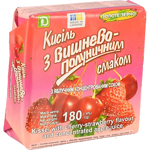 Кисіль Золоте зерно 180г вишня полуниця