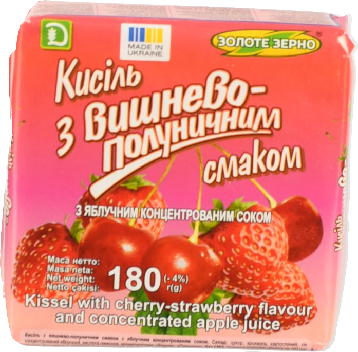 Кисіль Золоте зерно 180г вишня полуниця