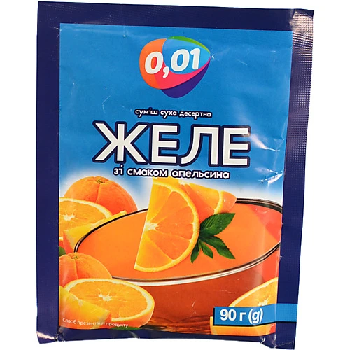 Желе 0.01 90г апельсин