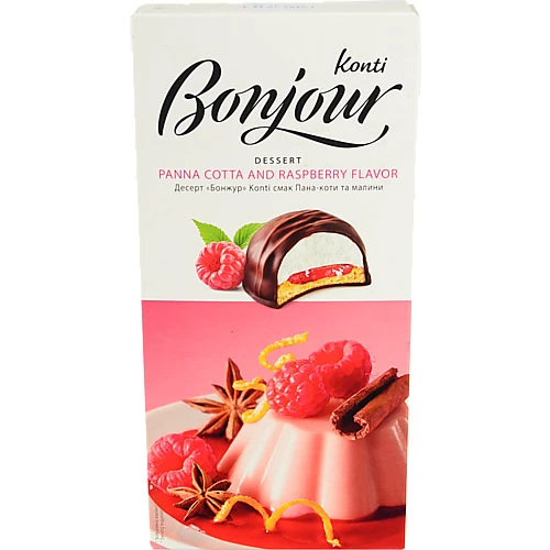 Десерт зі смаком Пана-коти та малини Bonjour к/у 232г