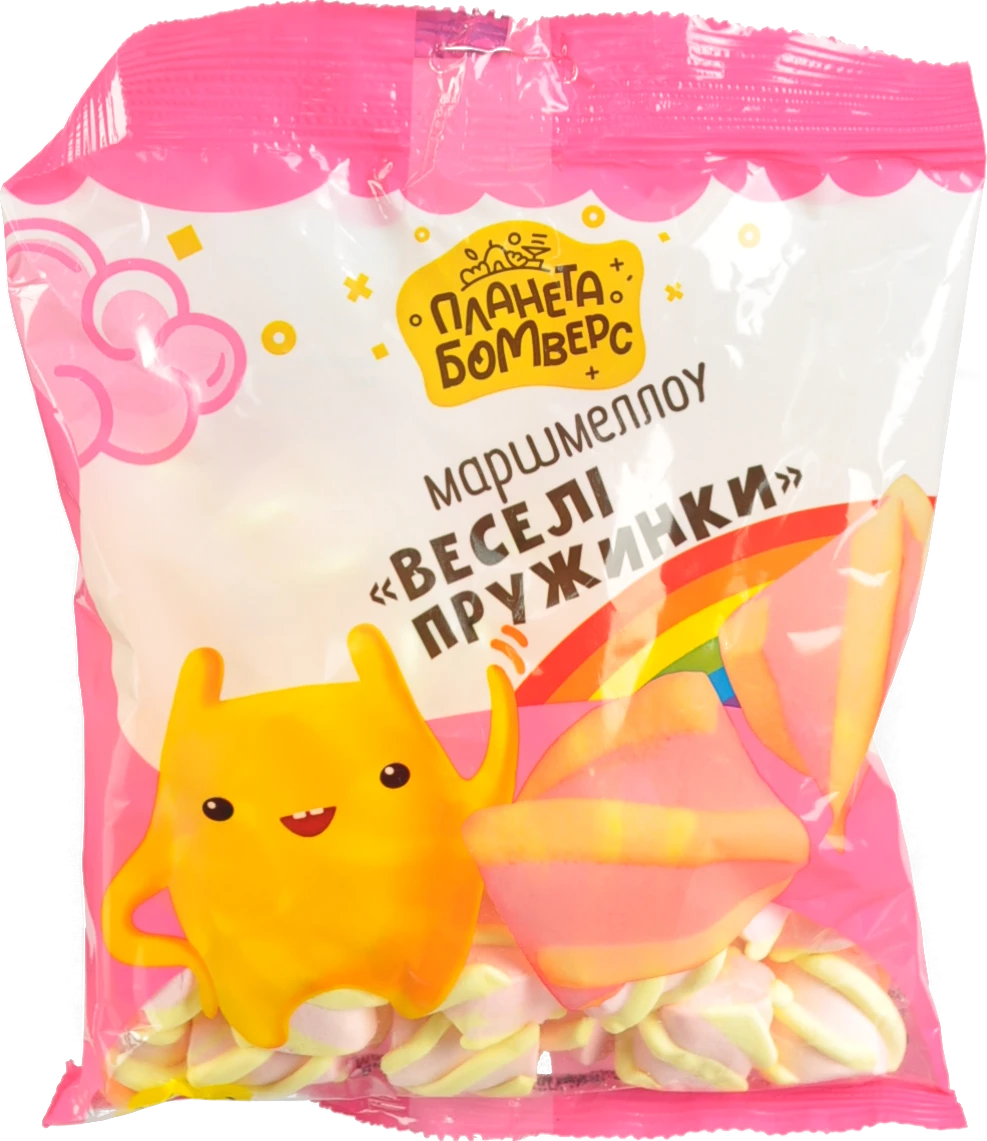 Маршмеллоу Планета Бомверс 175г веселі пружинки полуниця